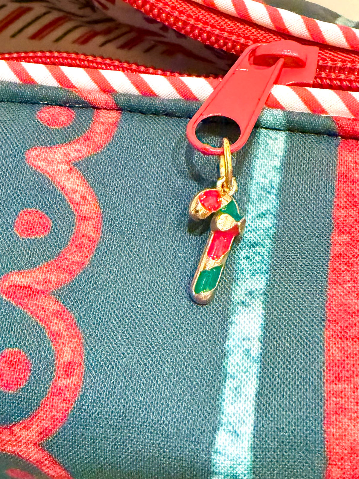 Candy Cane Mahjong Tile Bag - Green