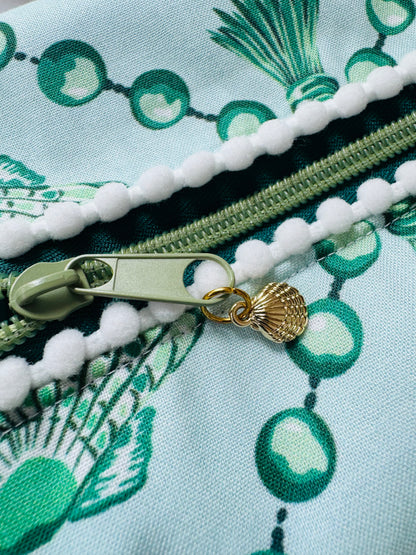 Green Shell and Pearl Mahjong Tile Bag