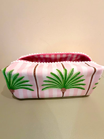 Pink Palm Mahjong Tile Bag
