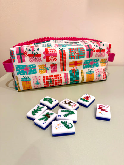 Holiday Gifts Mahjong Tile Bag - White