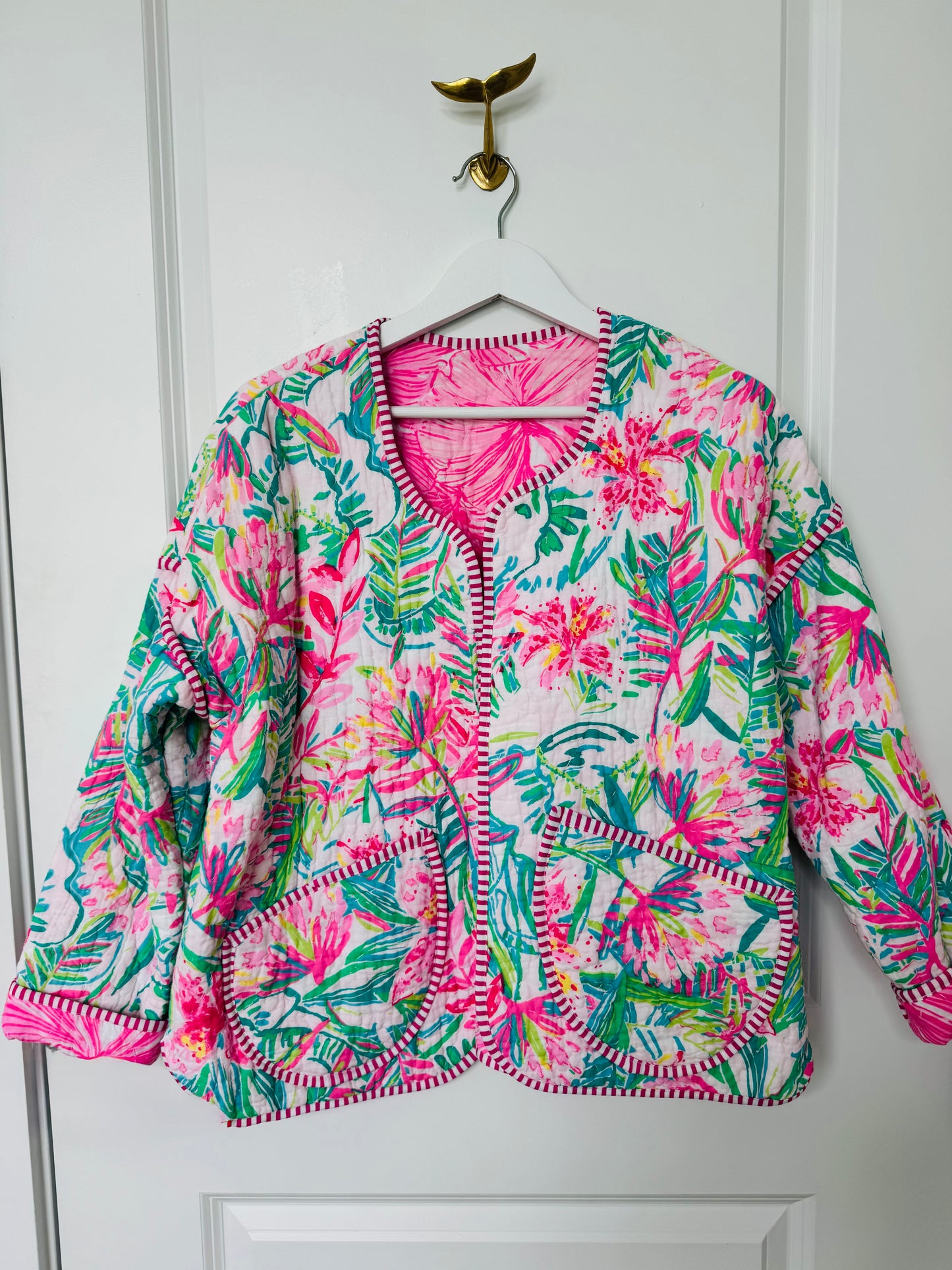 Pink Tiger Lily Quilt Coat