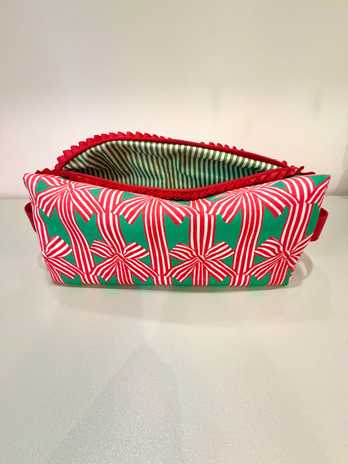 Christmas Ribbons Mahjong Tile Bag - Red