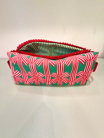 Christmas Ribbons Mahjong Tile Bag - Red