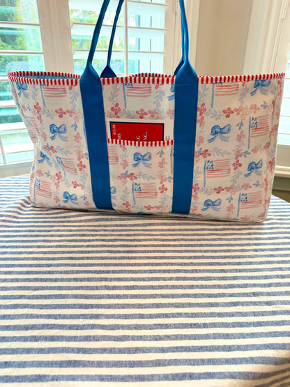 Watercolor Flag Mahjong Carryall Tote