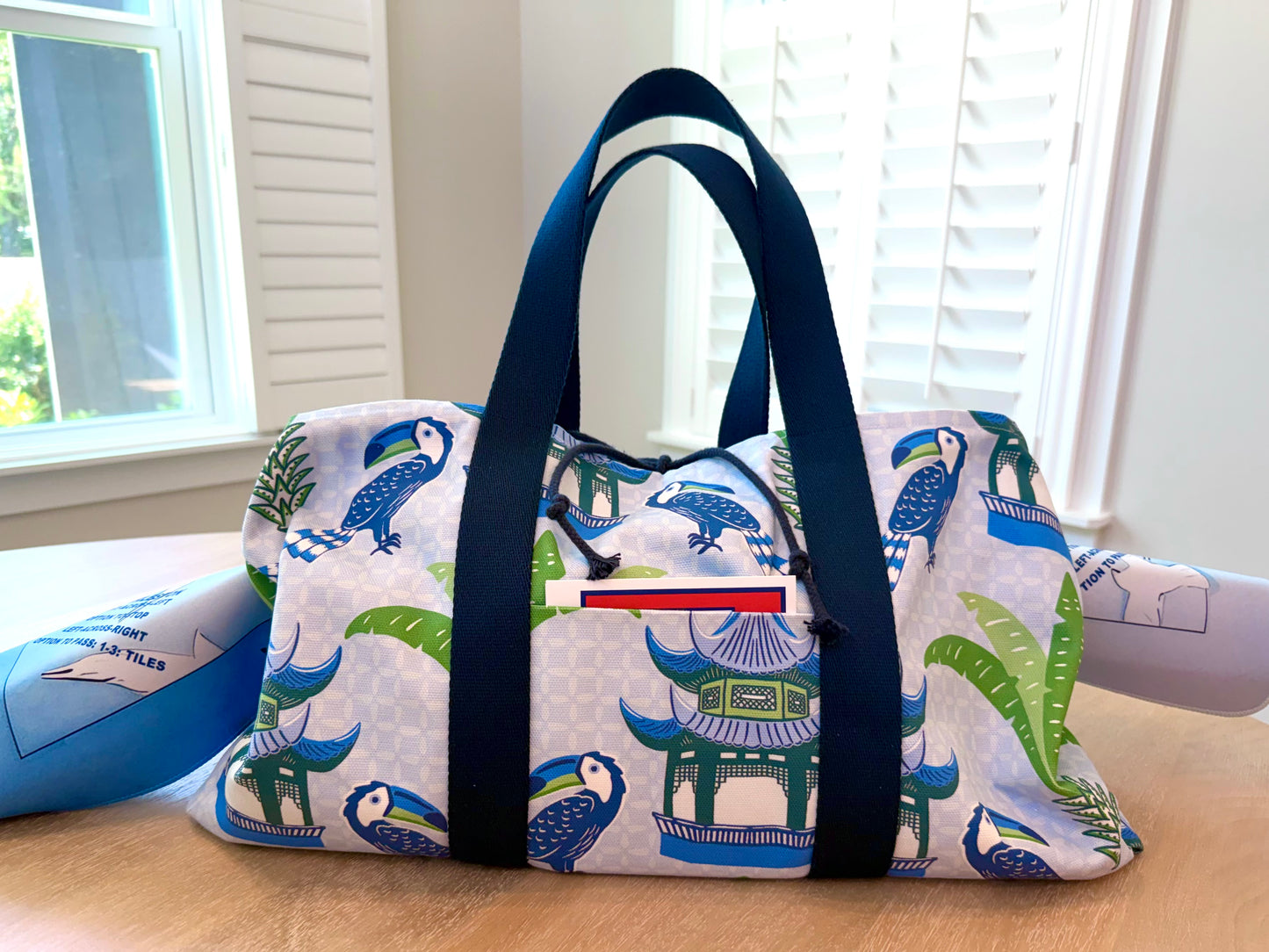 Mahjong Carryall Tote - Toucan Pagodas