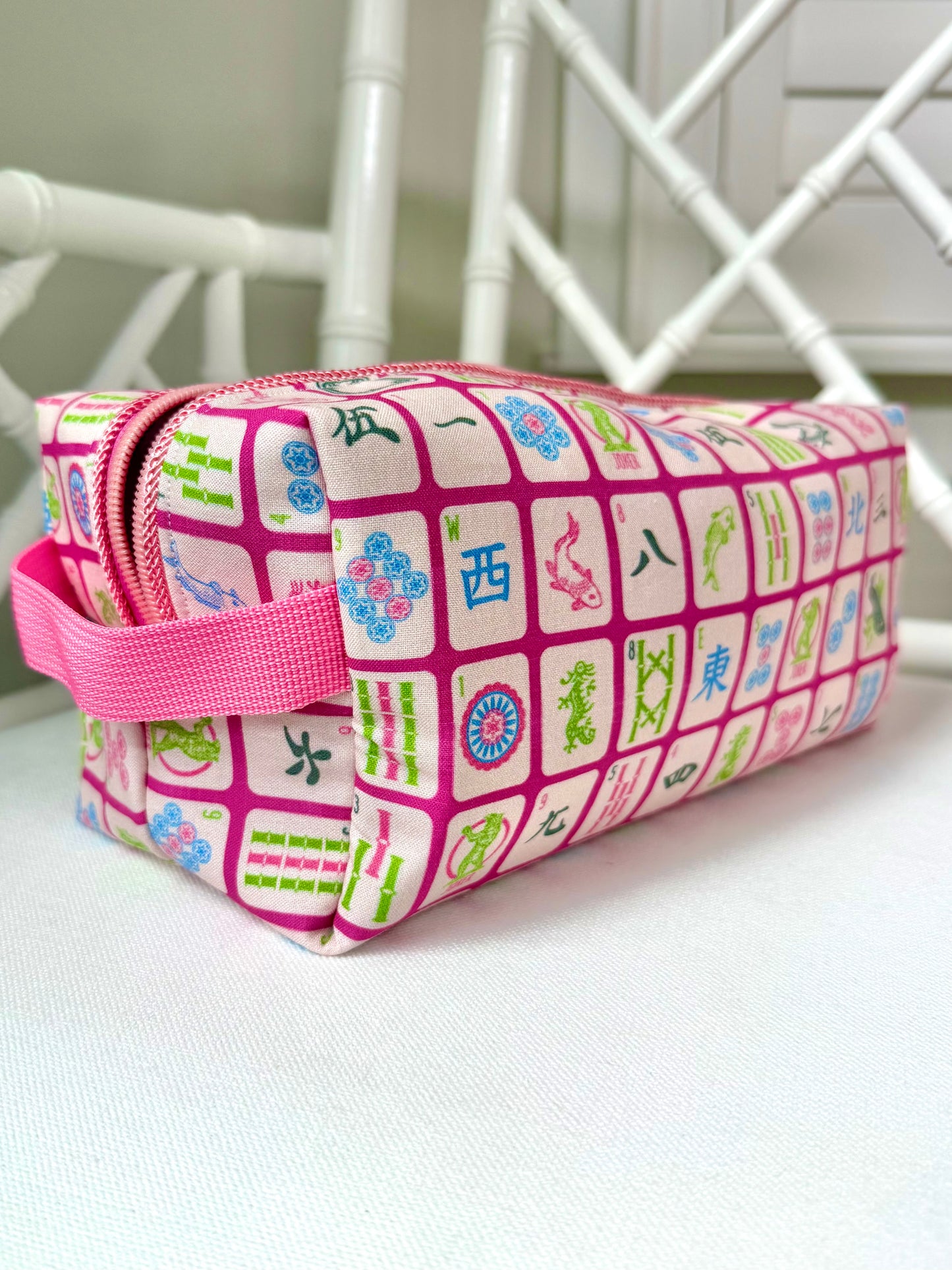 Pink Tile Mahjong Tile Bag