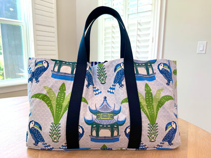 Mahjong Carryall Tote - Toucan Pagodas