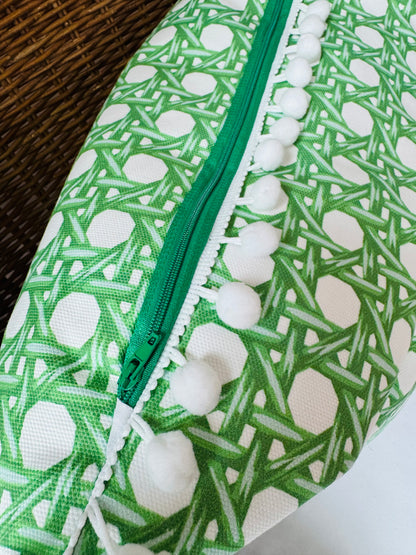 Green Rattan Caning Pillow