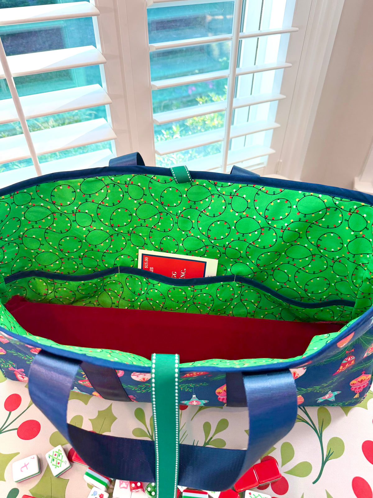 Mahjong Carryall Tote - Lucky Ornaments