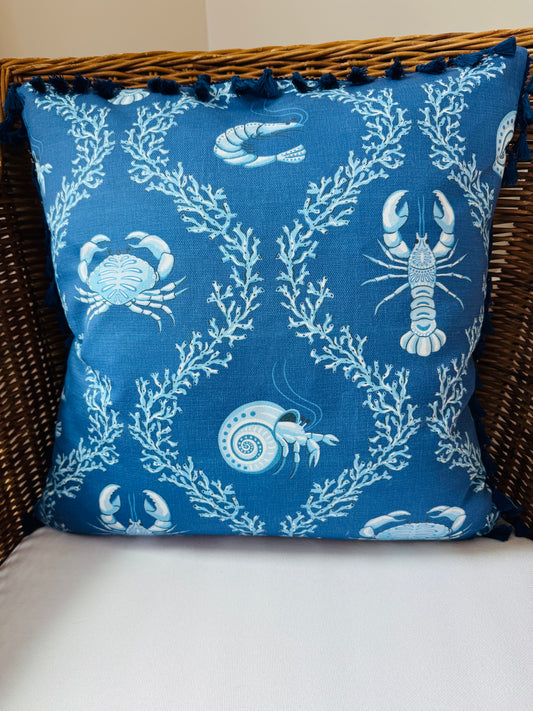 Blue Sea Life Pillow