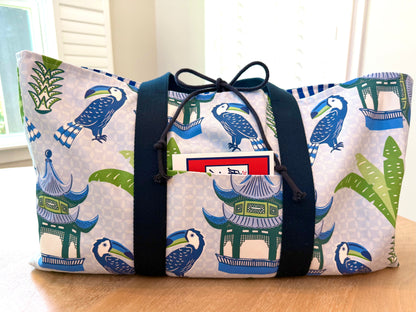 Mahjong Carryall Tote - Toucan Pagodas
