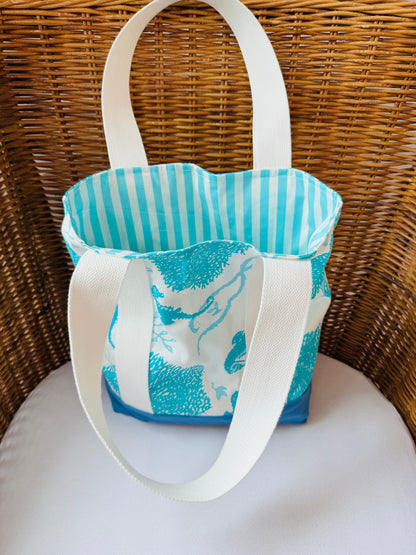 Turquoise Sea Horse Tote