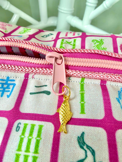 Pink Tile Mahjong Tile Bag