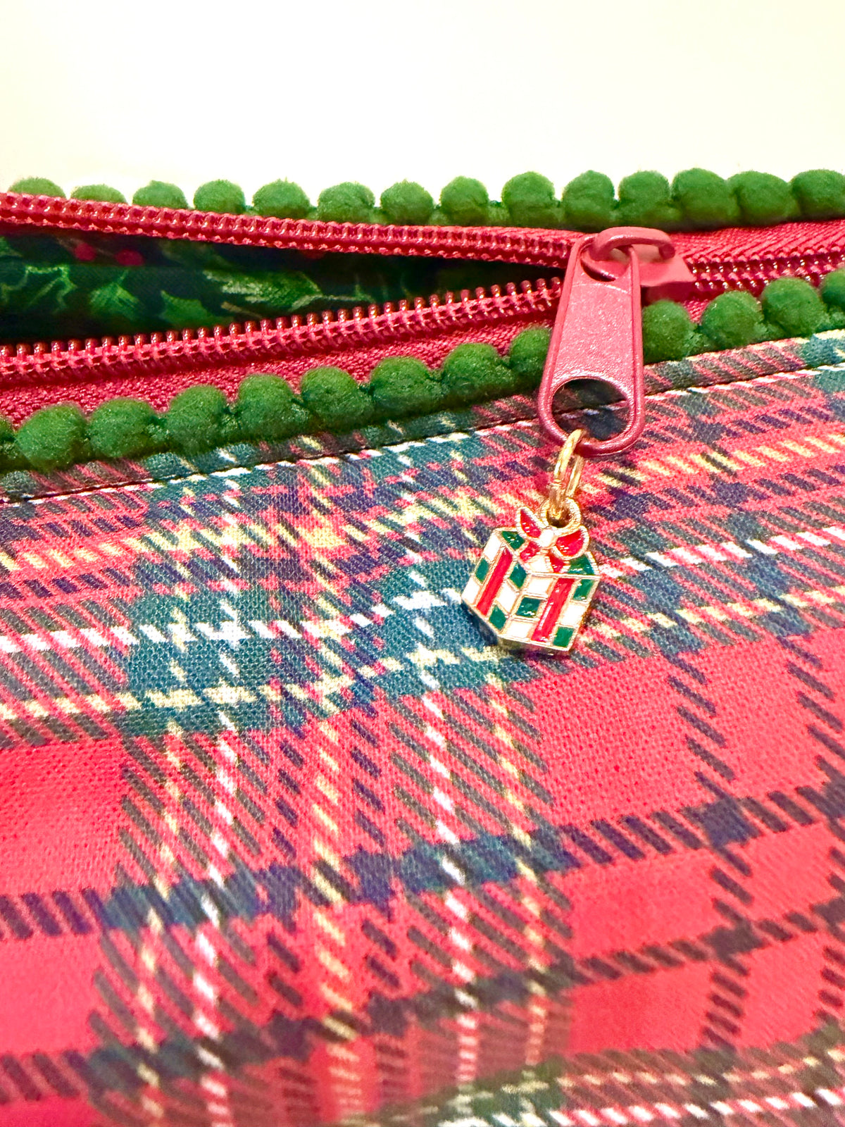 Classic Christmas Plaid Mahjong Tile Bag