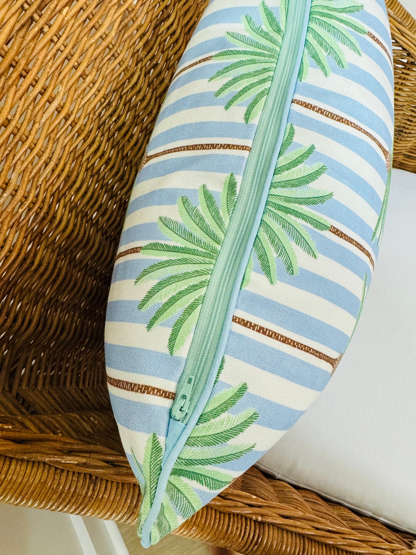 Blue Stripe Palm Pillow