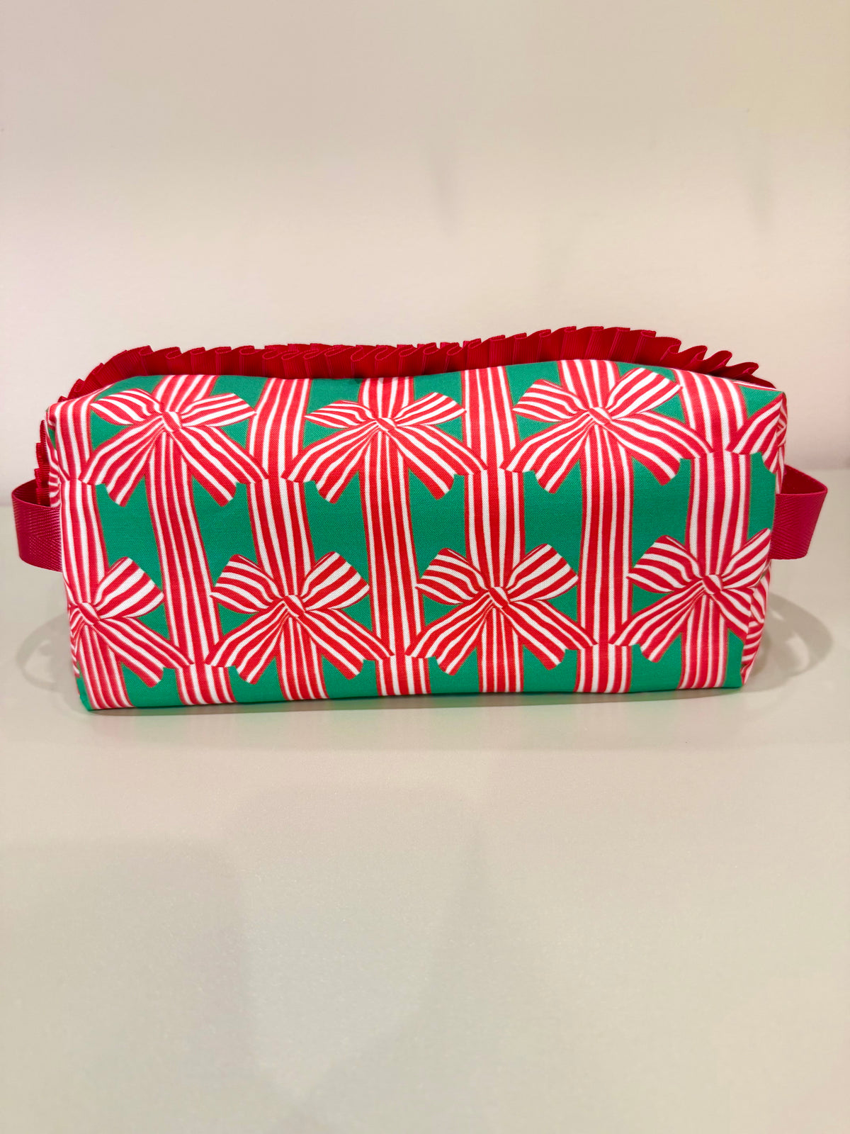 Christmas Ribbons Mahjong Tile Bag - Red