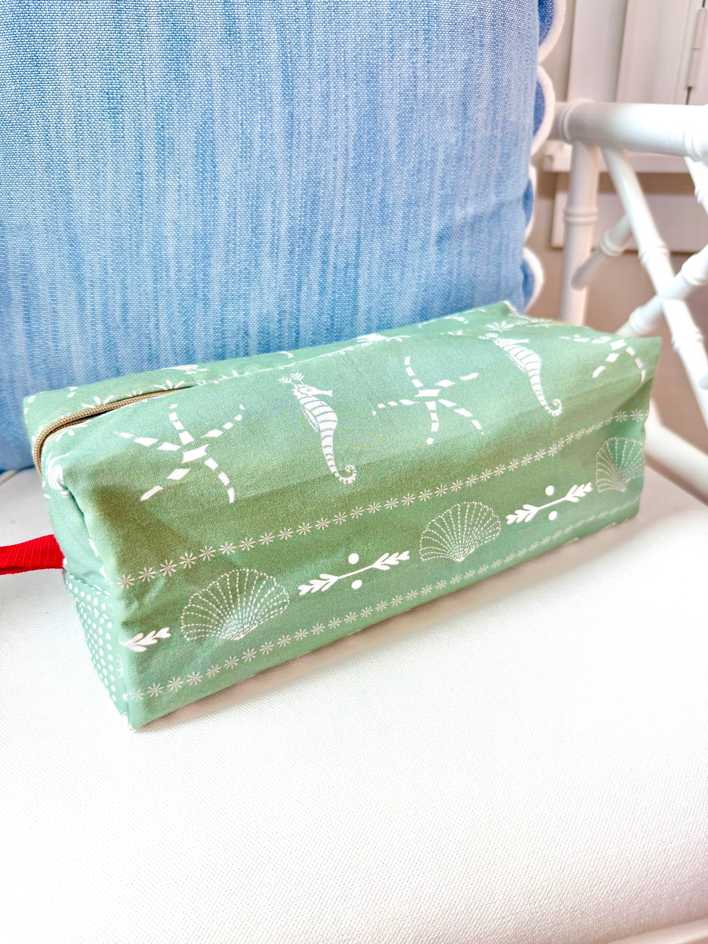 Green Coastal Faire Isle Mahjong Tile Bag