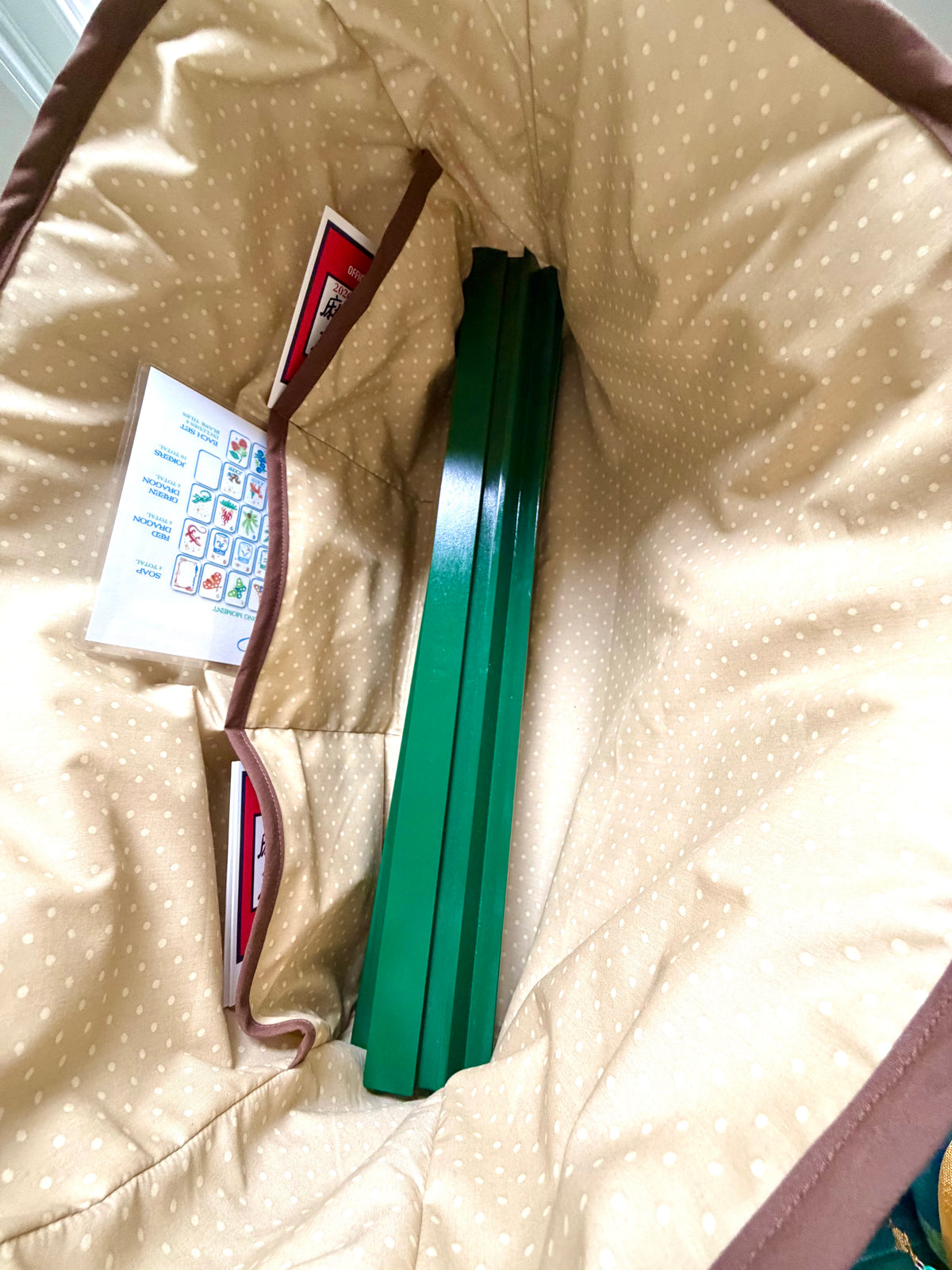 Tan Equestrian Mahjong Carryall Tote
