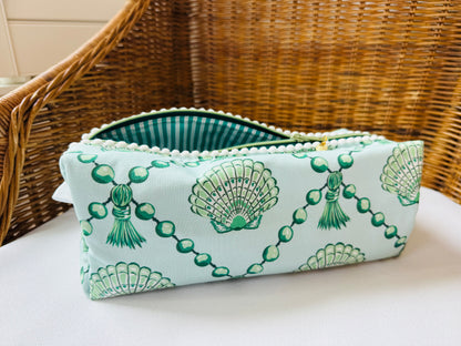Green Shell and Pearl Mahjong Tile Bag
