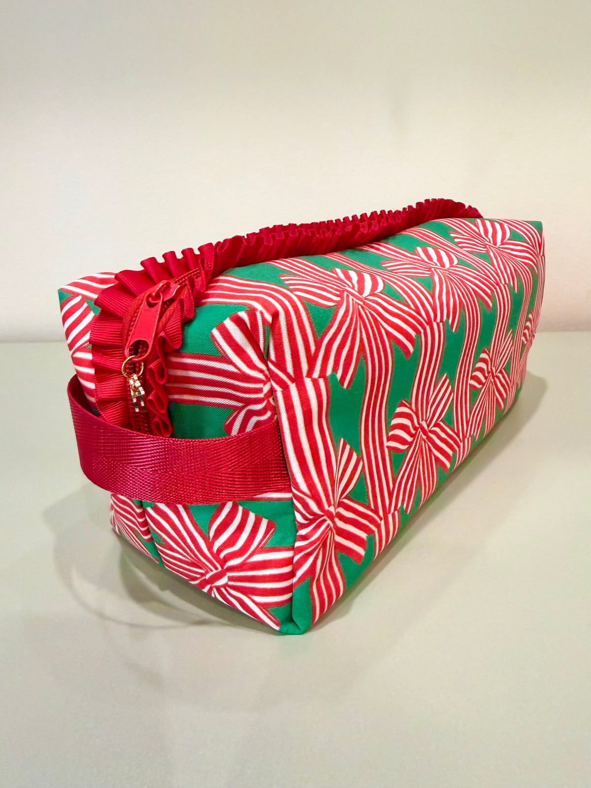 Christmas Ribbons Mahjong Tile Bag - Red