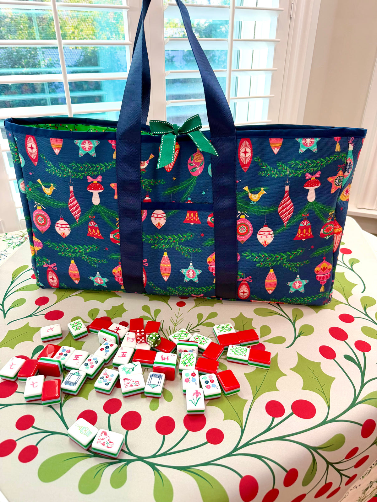 Mahjong Carryall Tote - Lucky Ornaments