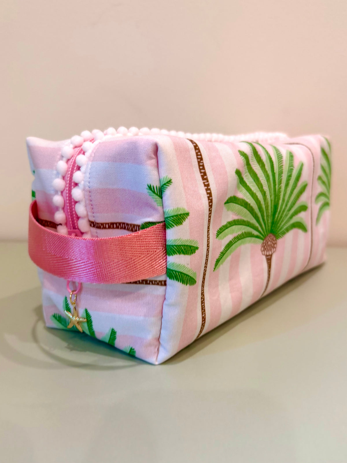Pink Palm Mahjong Tile Bag
