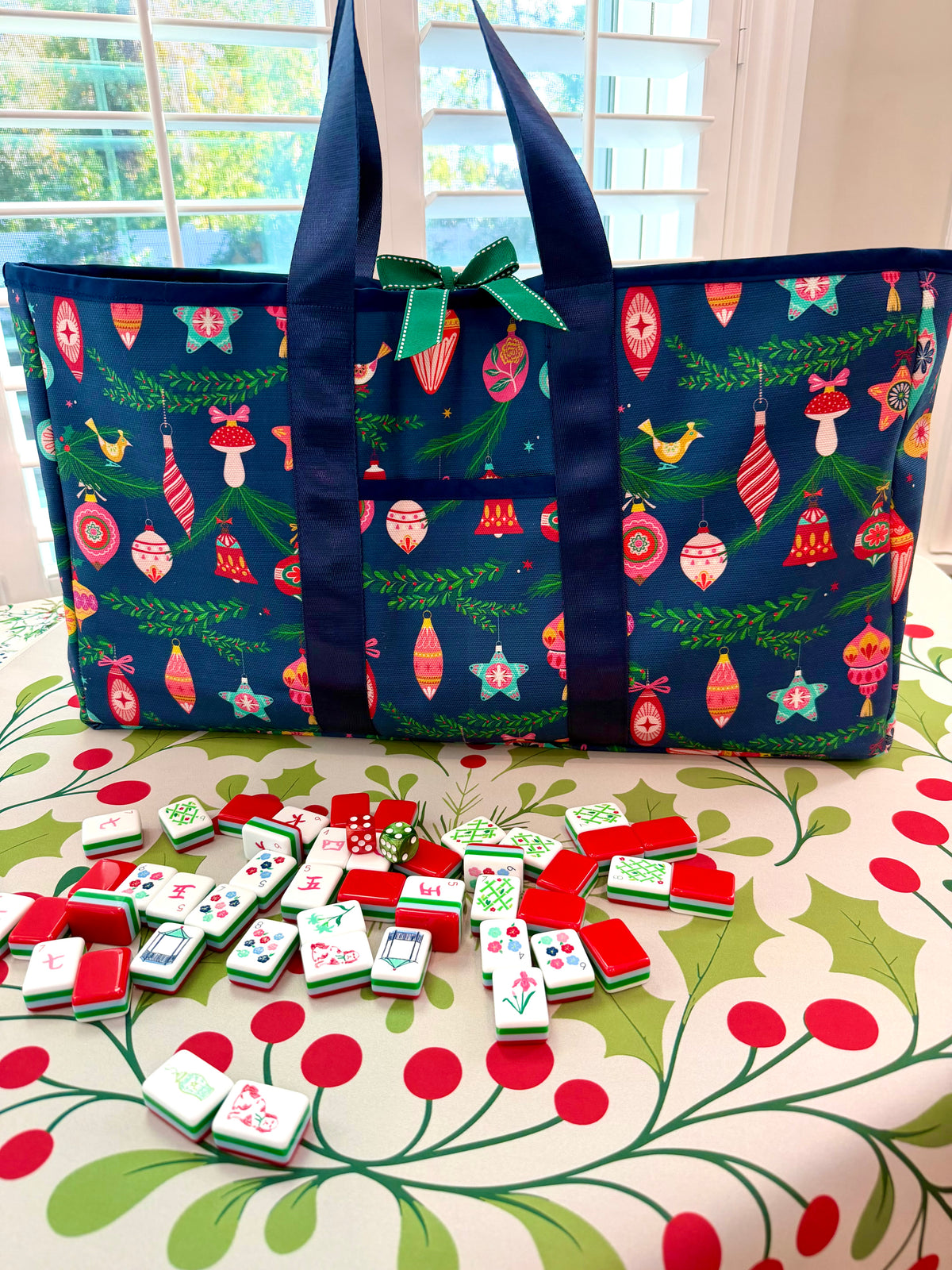 Mahjong Carryall Tote - Lucky Ornaments