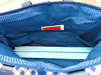 Mahjong Carryall Tote - Blue Equestrian