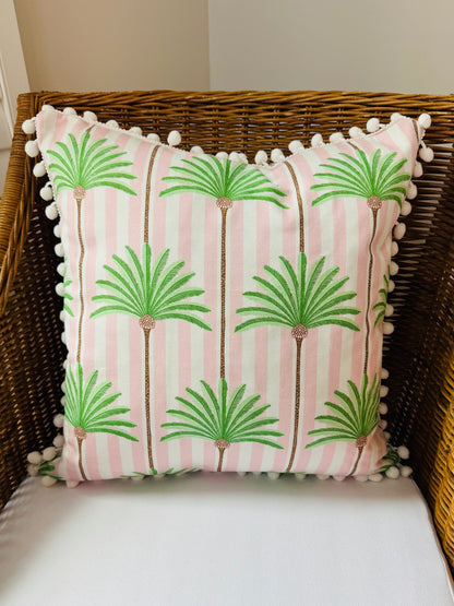 Pink Stripe Palm Pillow