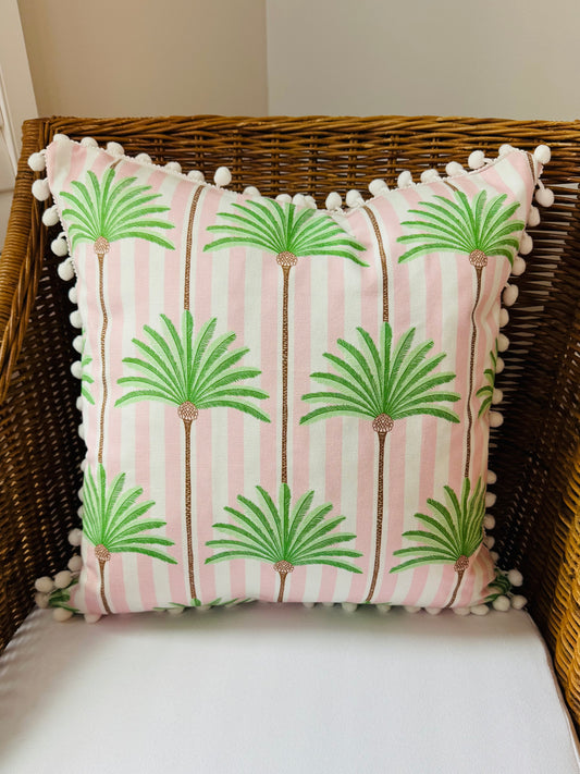 Pink Stripe Palm Pillow