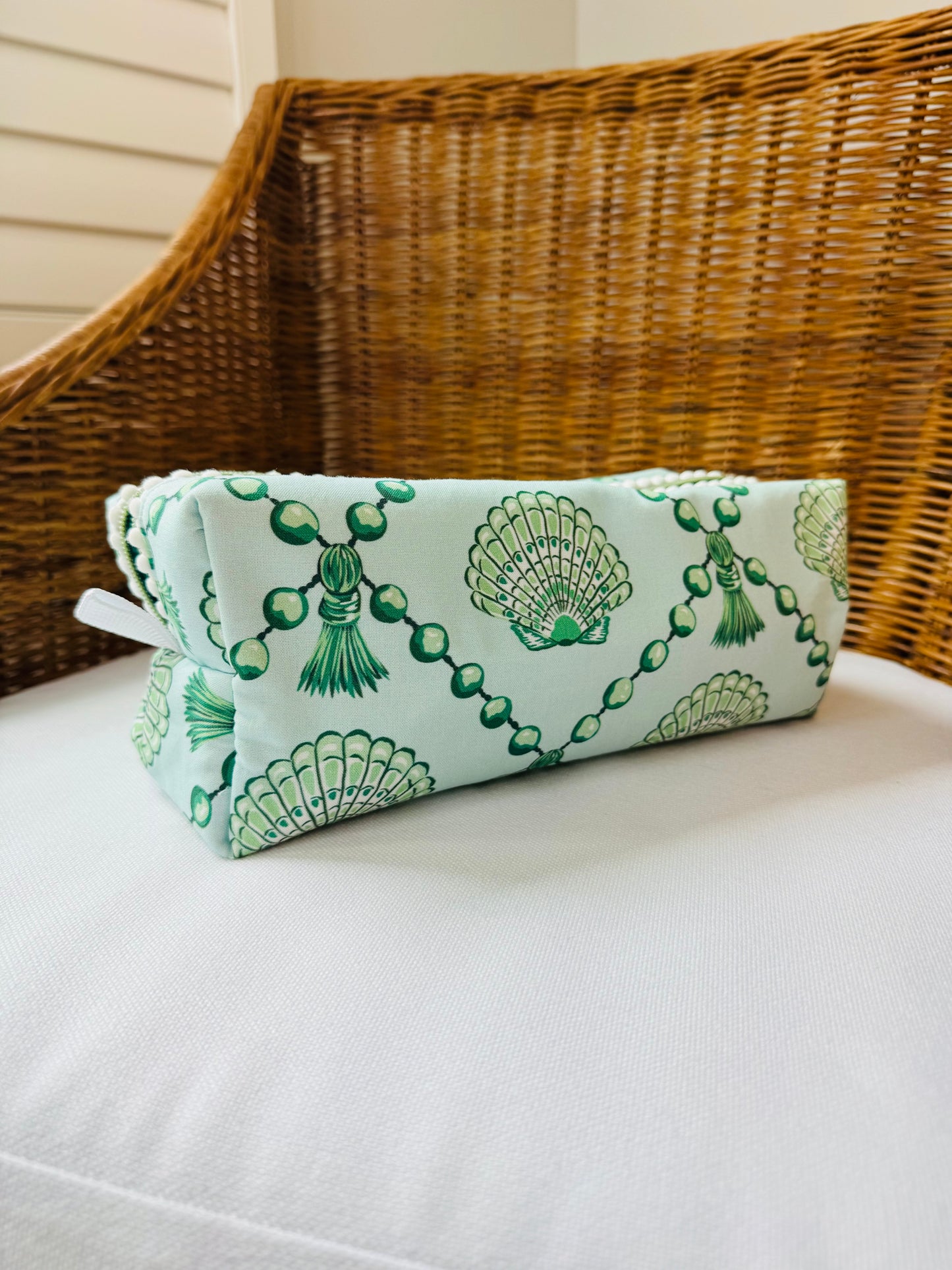 Green Shell and Pearl Mahjong Tile Bag