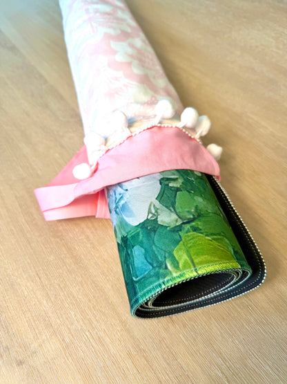 Dusty Pink Palm Mat Bag