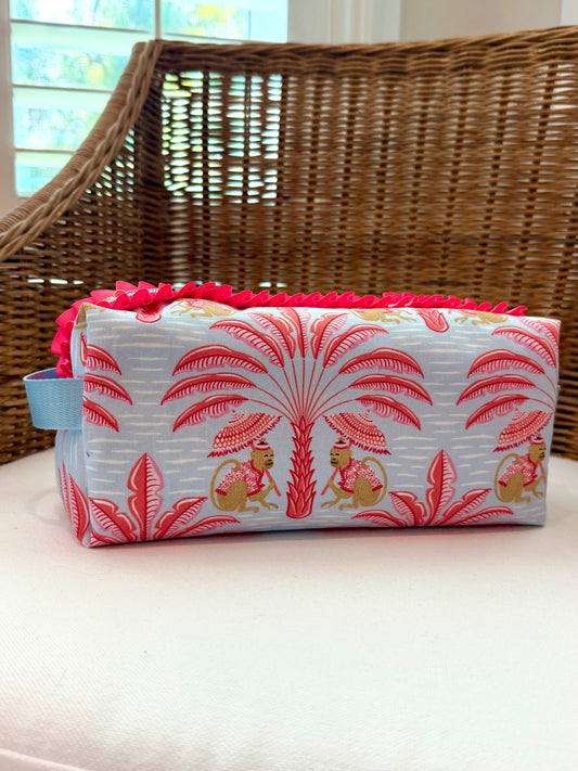 Pink & Blue Monkey Mahjong Tile Bag