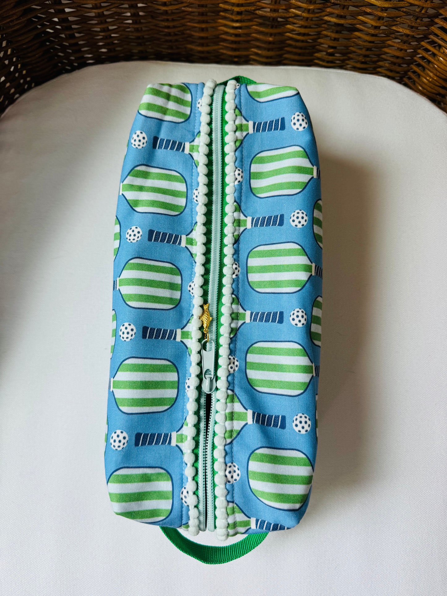 Blue Pickleball Mahjong Tile Bag