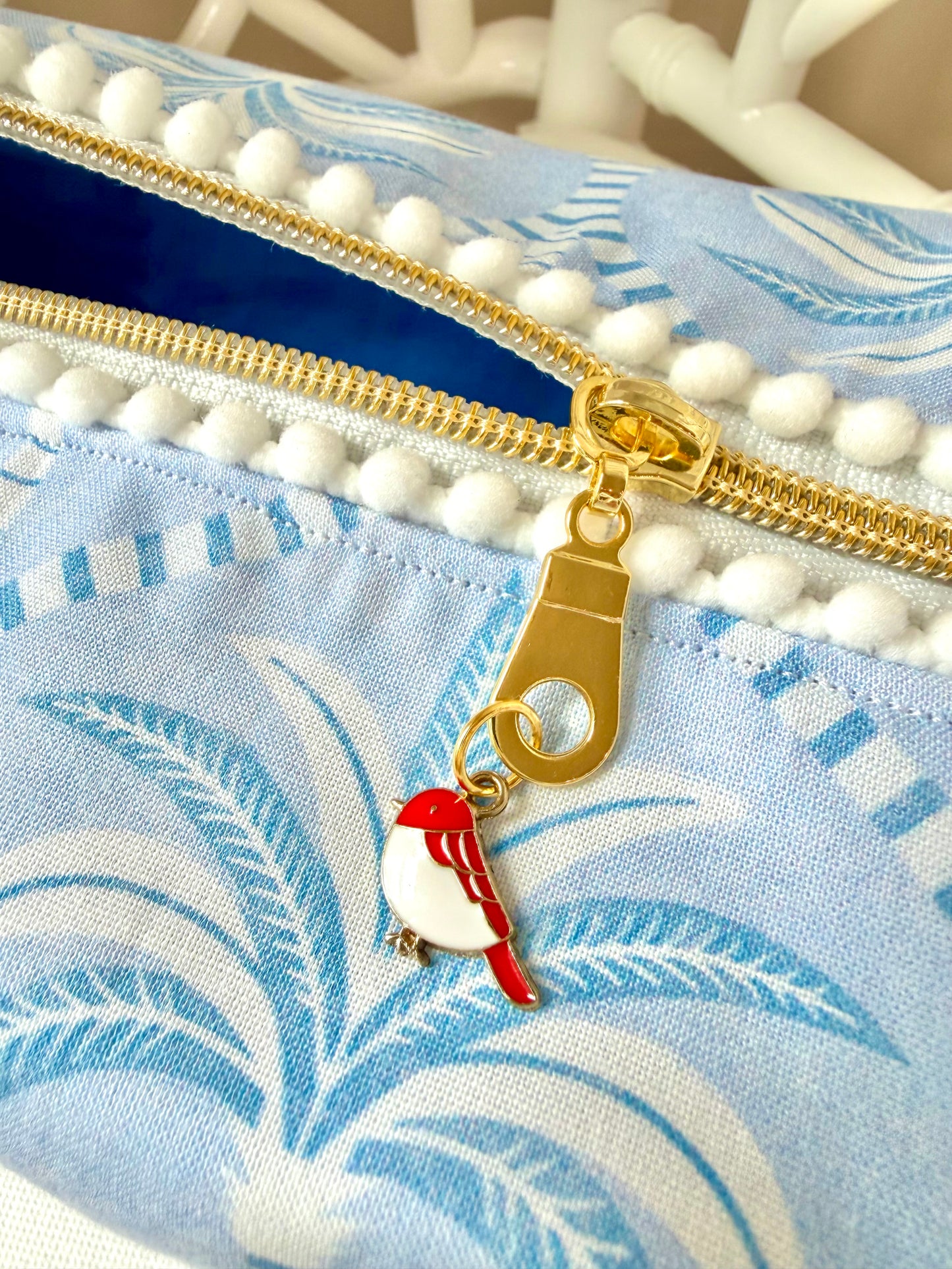 Light Blue Palm Mahjong Tile Bag