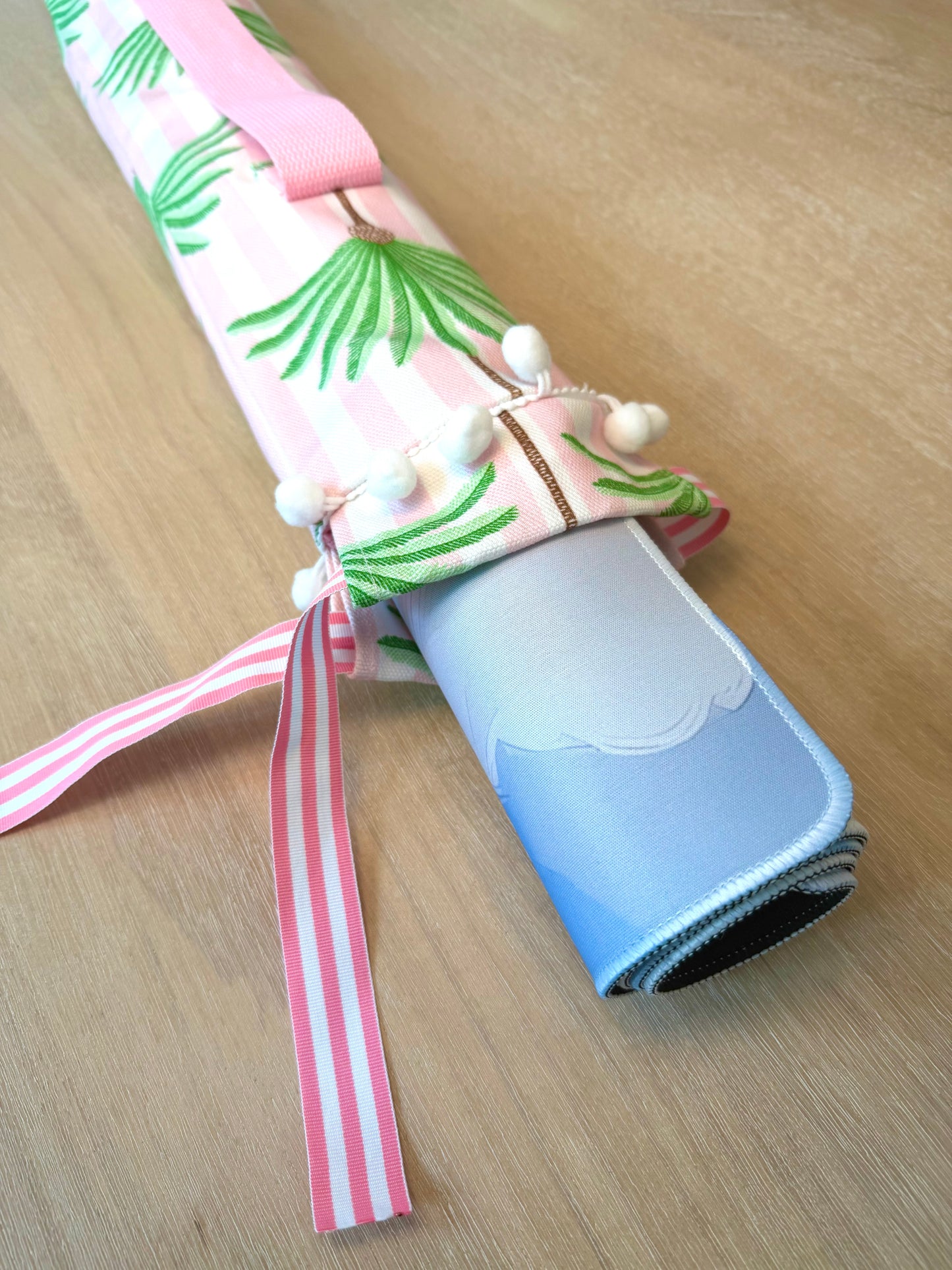 Pink Palm Mat Bag