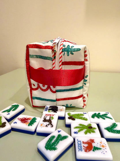 Candy Cane Mahjong Tile Bag - White