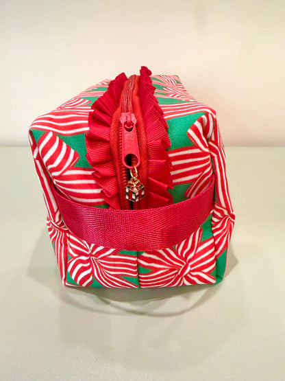 Christmas Ribbons Mahjong Tile Bag - Red