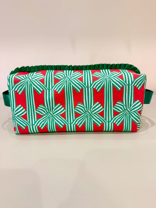 Christmas Ribbons Mahjong Tile Bag - Green