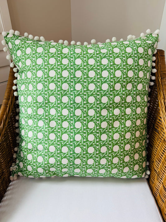 Green Caning Pillow