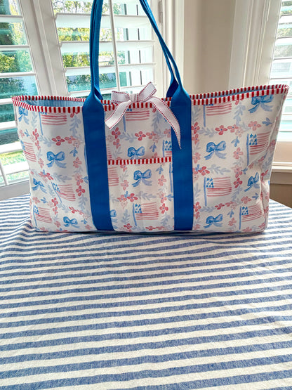 Watercolor Flag Mahjong Carryall Tote