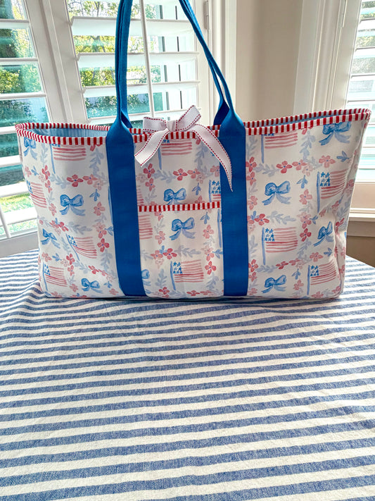 Watercolor Flag Mahjong Carryall Tote