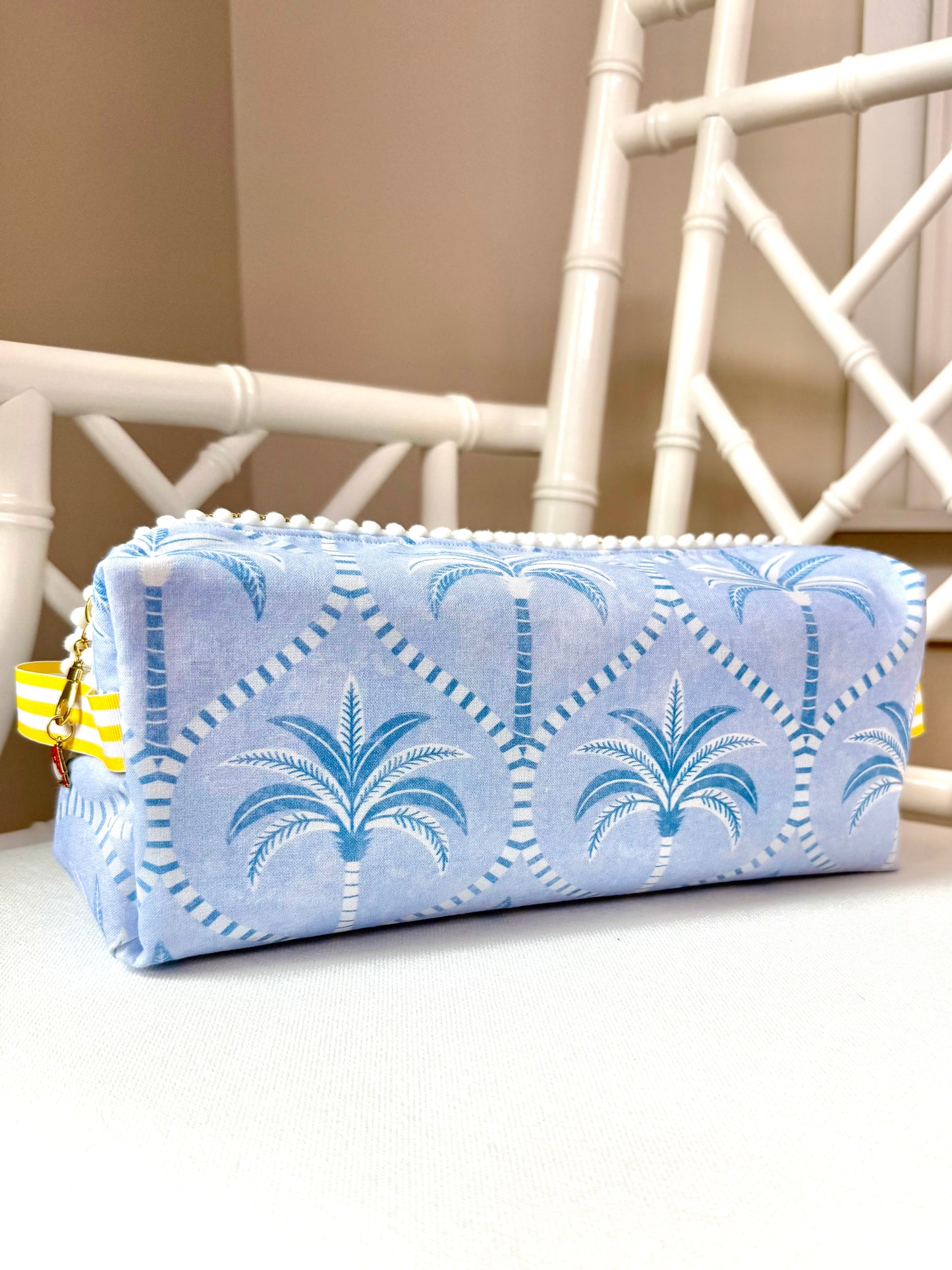 Light Blue Palm Mahjong Tile Bag
