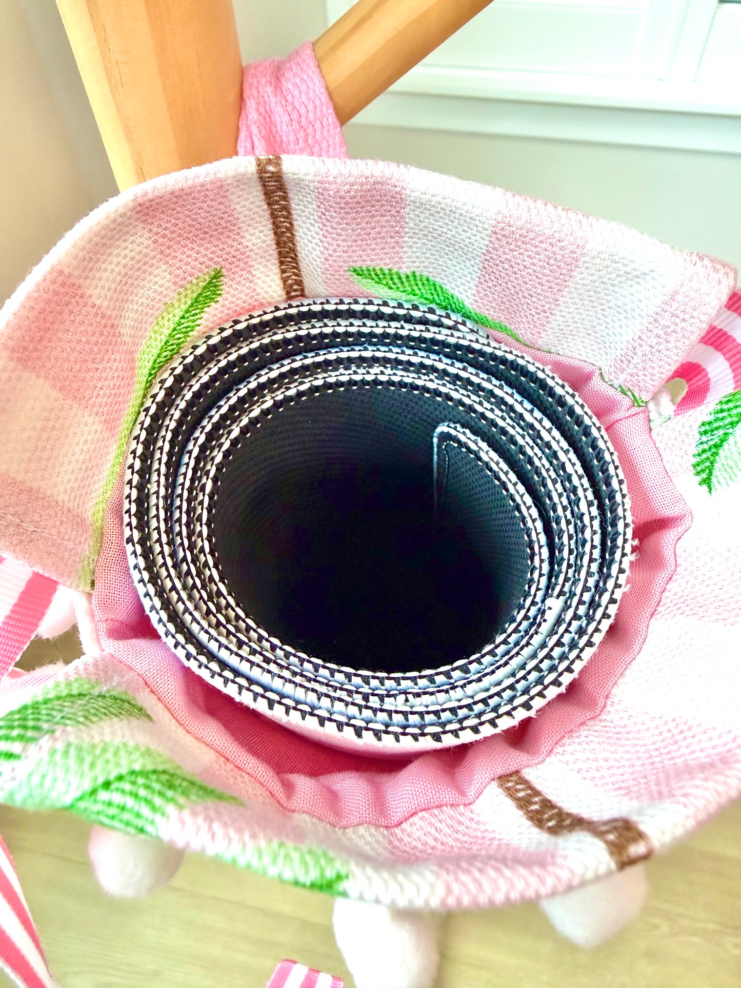 Pink Palm Mat Bag