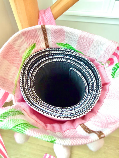 Pink Palm Mat Bag
