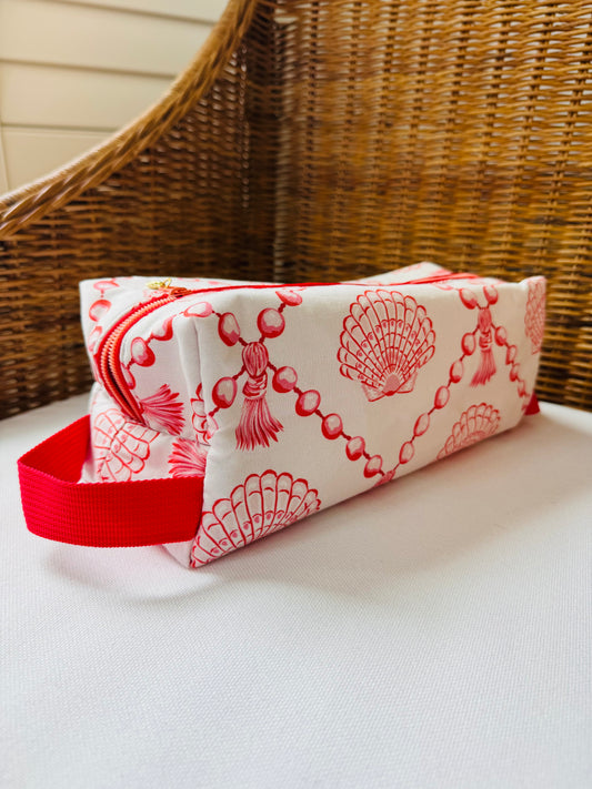 Red Shell and Pearl Mahjong Tile Bag
